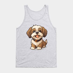 Cartoon Cute Kawaii Shih Tzu Dog Tank Top